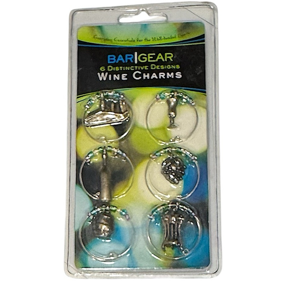 BAR GEAR 6 Pack Wine Charms NIP